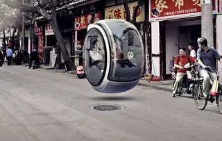 Sem poluir. A empresa Volkswagen está a estudar Hover, um carro em forma de ovo que anda no ar graças a um sistema magnético, semelhante ao que já existe em comboios na China e no Japão