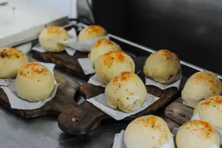 O char siu bao foi um dos pratos servidos durante o jantar