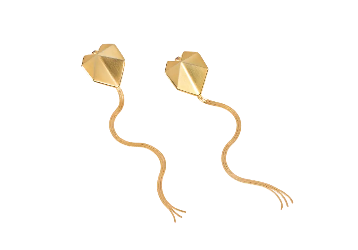 Brincos em prata com banho de ouro, Sagittata, €172,20