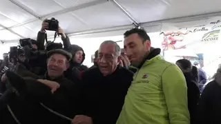 Marcelo Rebelo de Sousa com Paulo Costa, mentor da iniciativa solidária Rumo ao Camião