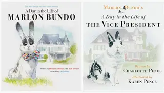 À esquerda o livro feito pela equipa do humorista John Oliver e, à direita, o da mulher e filha de Mike Pence, o vice-presidente dos EUA
