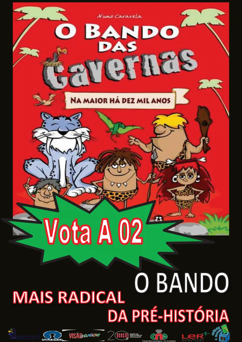 Cartaz de apelo ao voto no livro «O Bando das Cavernas»