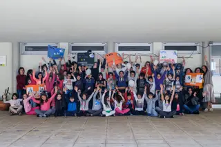 Os alunos do 3º e do 4. anos.