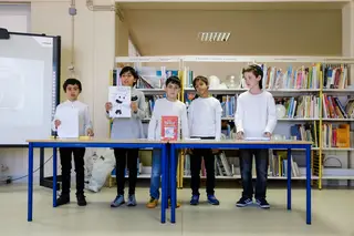 Alexandre, Filipa, Gabriel, Guilherme e Leonardo durante a apresentação
