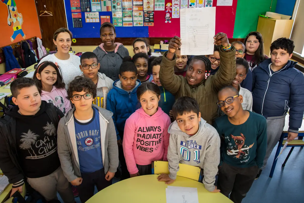 A turma do 4º.C está toda pelo livro «O Diário de um Banana 1»