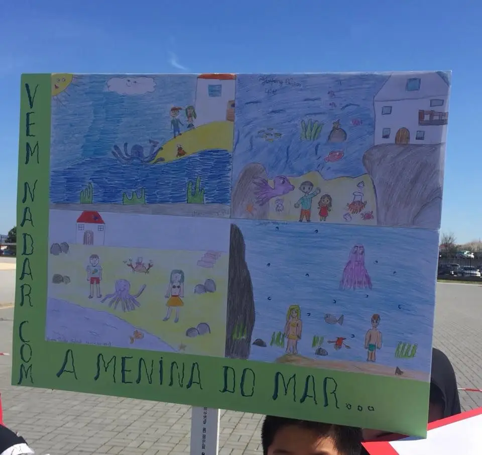 Cartaz de apelo ao voto no livro «A Menina do Mar»