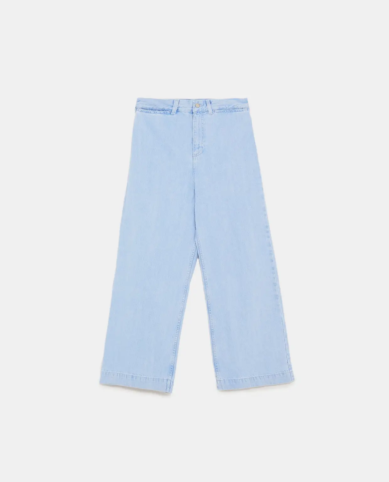 Jeans cintura alta e perna larga estilo cullote, Zara, €29,95