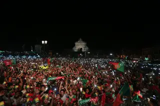 A maior praça da cidade de Lisboa vai receber a Arena Portugal para viver de perto as emoções dos jogos do Mundial de Futebol