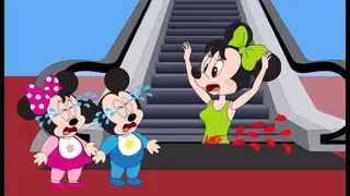 Terror animado: Minnie presa numa escada rolante perante o desespero das filhas