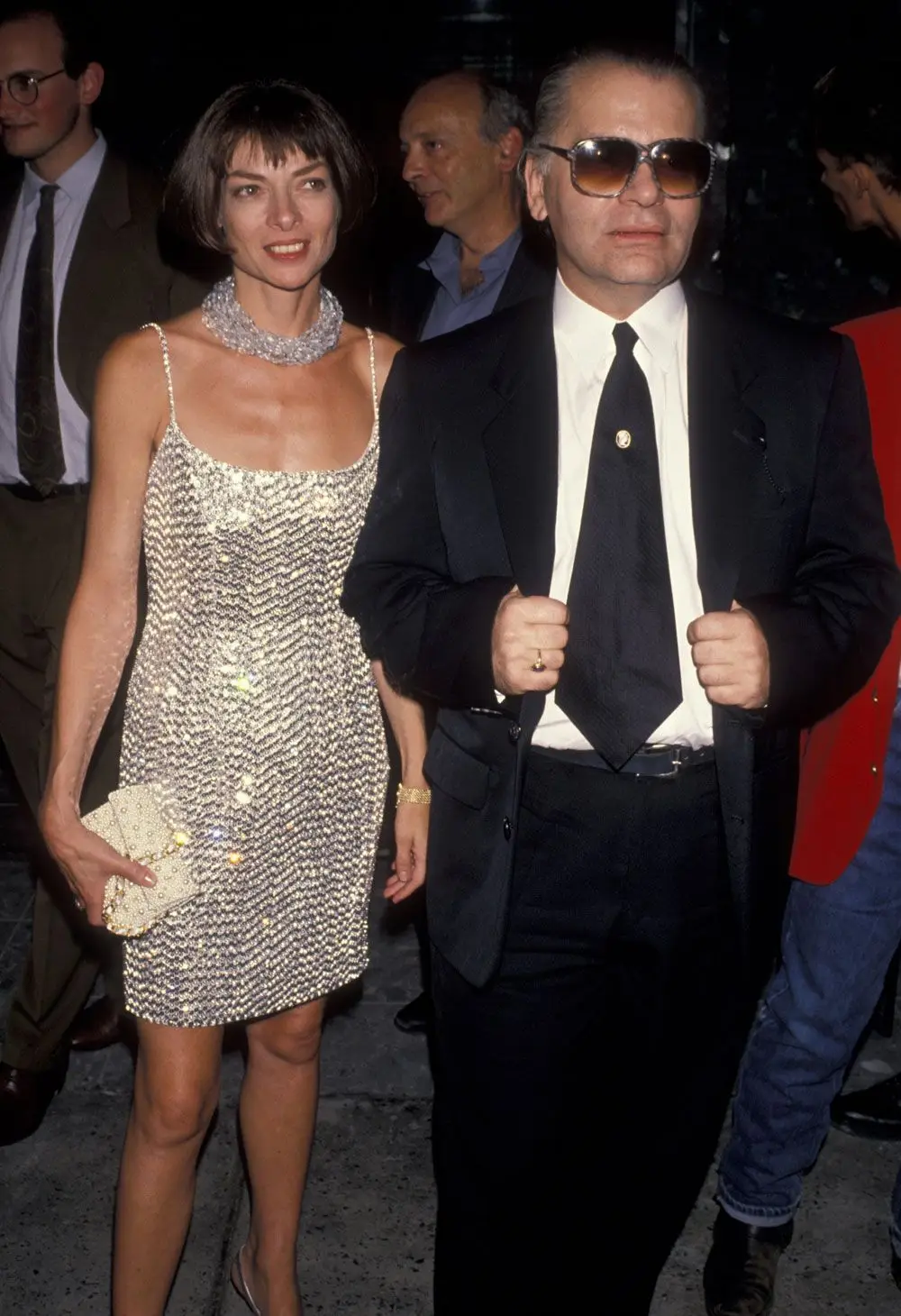 Com Anna Wintour, diretora da Vogue norte-americana em 1990