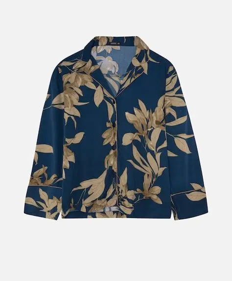 Camisa com flores douradas, Oysho, €25,99