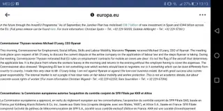 A comissária europeia do Emprego recebeu esta semana Michael O'Laery, em Bruxelas, para o avisar que o respeito pelas leis laborais da União Europeia