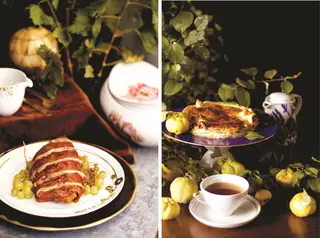 Vaca estufada à moda, da mesa de D. Maria I, e torta de marmelos, da mesa de D. Maria Ana de Áustria