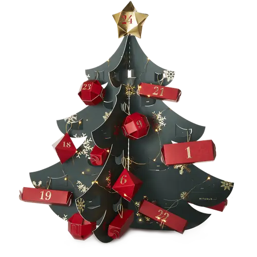 Em forma de árvore de Natal com 24 presentes, Rituals, €89