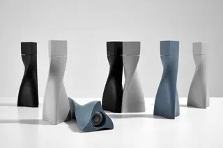 Saleiro e pimenteiro, de Zaha Hadid, no Bazar de Serralves