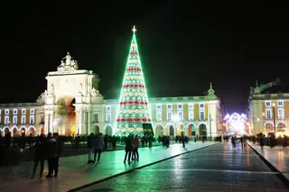 A Árvore de Natal, na Praça do Comércio, em Lisboa