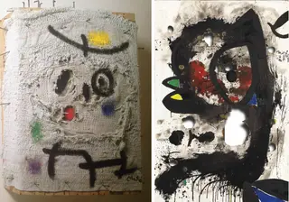 Sobreteixim, 1973 (à esquerda), Tela queimada III, dezembro 1973 (à direita)
