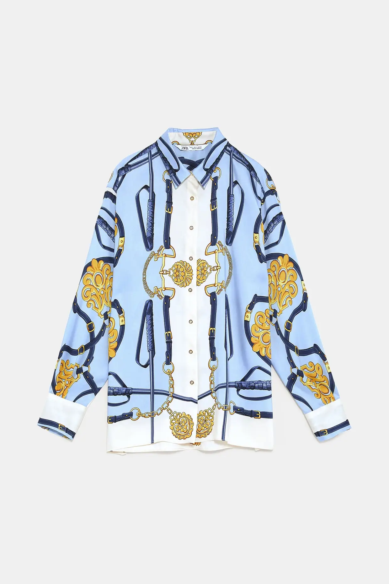 Blusa estampado de correntes, Zara, €29,95
