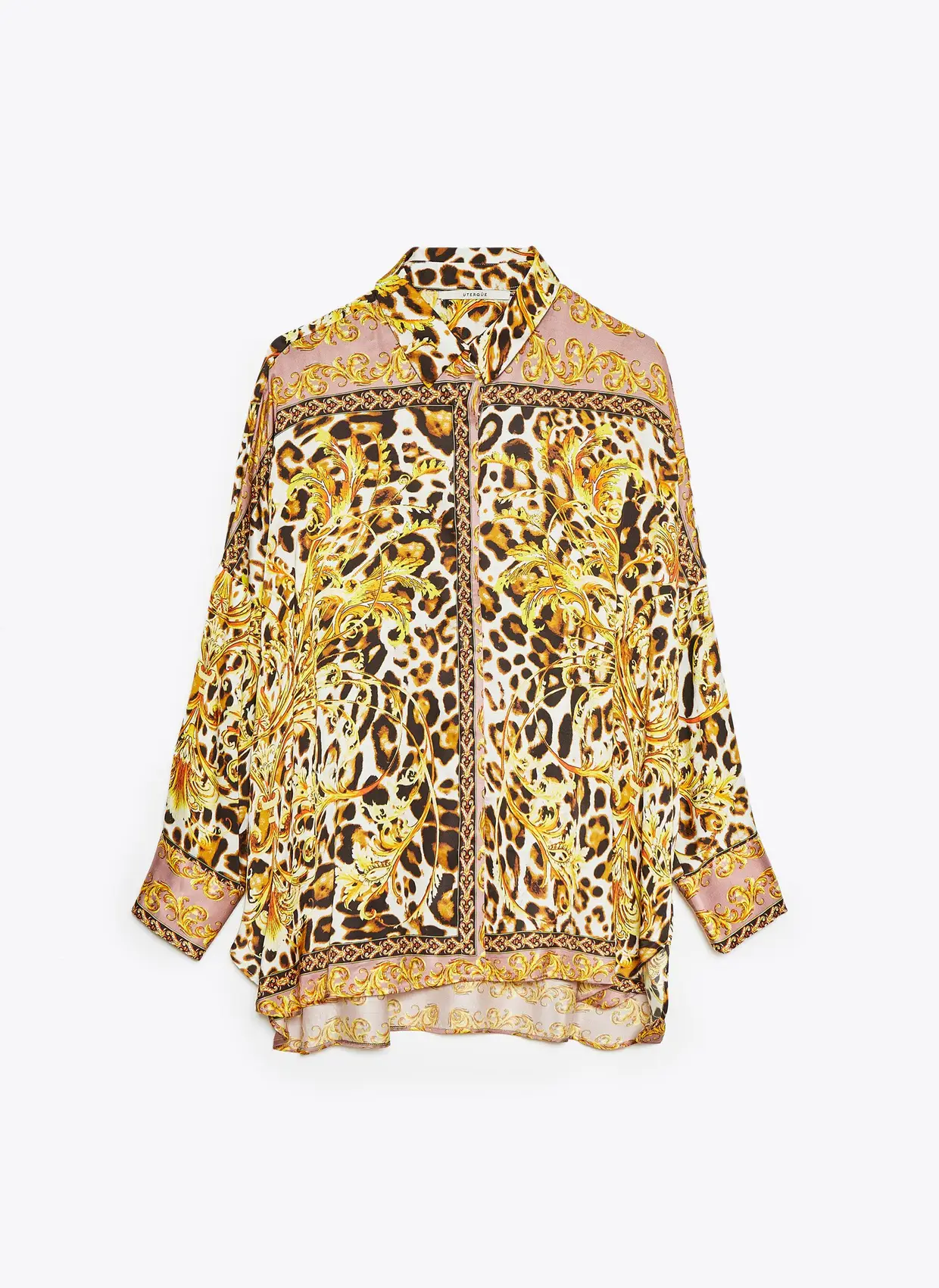 Camisa com estampado leopardo e correntes, Uterqüe, €79