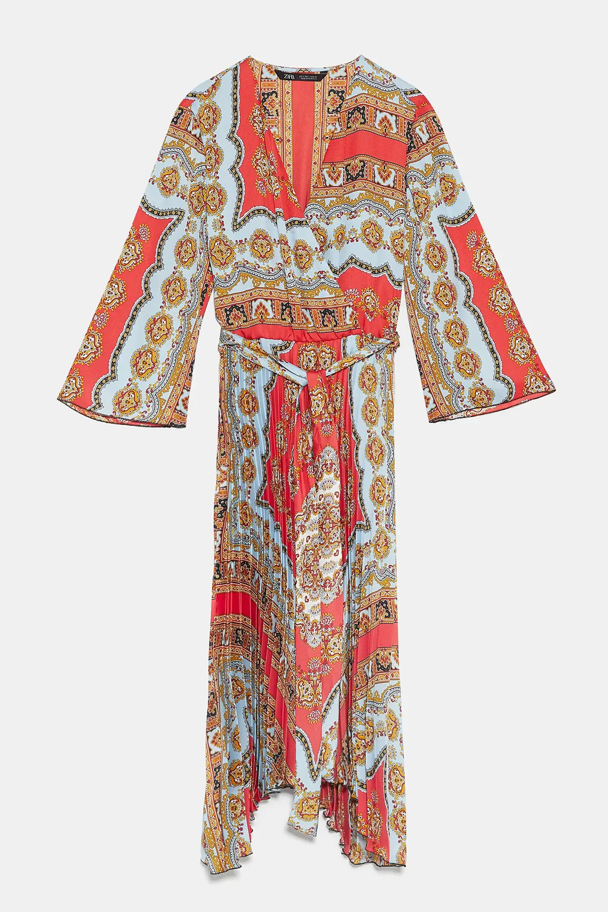 Vestido plissado estampado, Zara, €49,95
