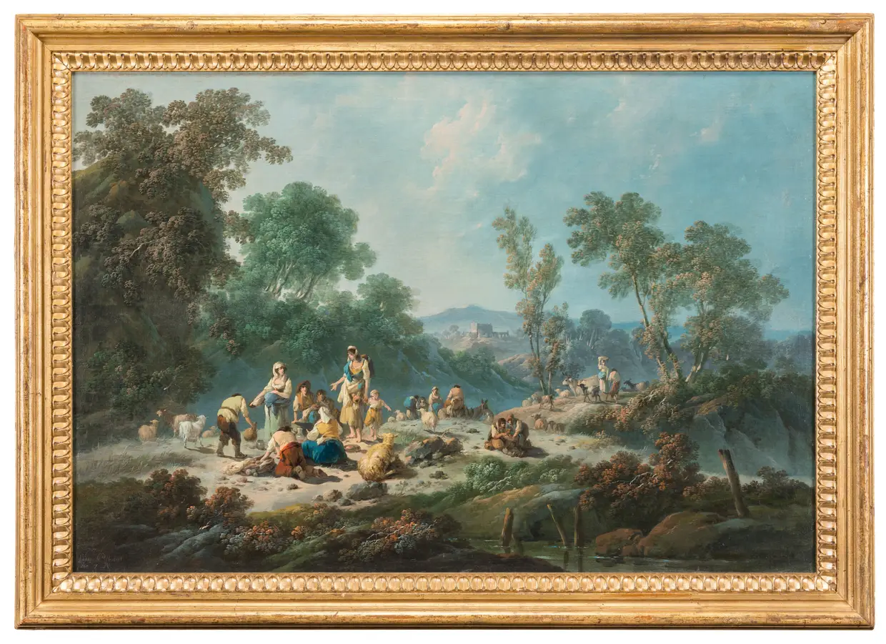 Da autoria de Jean Baptiste Nicolas Pillement, “Paisagem com Camponeses e Rebanho” ficará em permanência no Paço dos Duques de Bragança, em Guimarães.