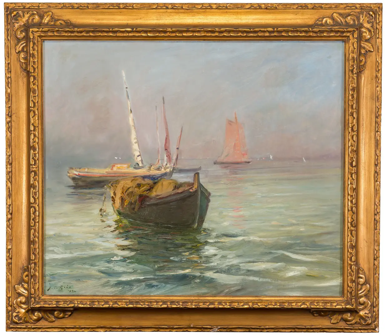 João Reis, filho do pintor Carlos Reis, é o autor desta paisagem fluvial intitulada “No Tejo”. A obra está em exposição no Museu Carlos Reis, em Torres Novas.