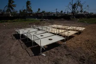 Moçambique após o ciclone Idai. Centro tratamento de cólera, em Marcurungo, Beira.