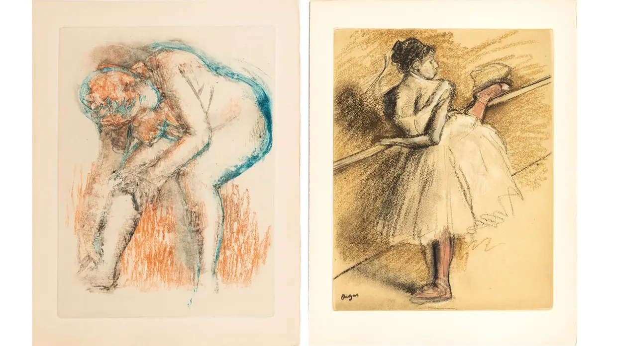 A exposição inclui 26 gravuras originais de Edgar Degas com o ballet como tema