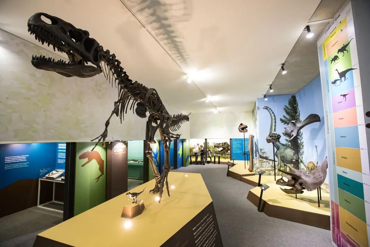 O museu tem sempre uma exposição dedicada aos dinossauros