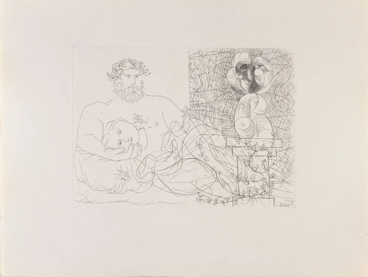 Sculptor at Rest, Reclining Model, and Sculpture, março de 1933