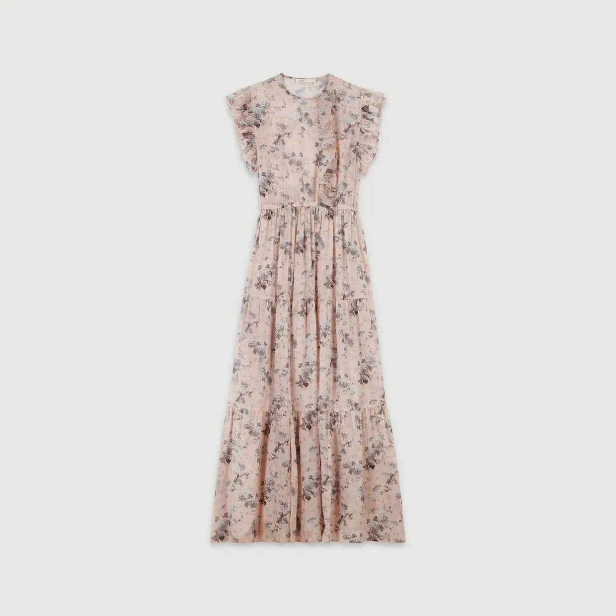 Vestido comprido com folho, Maje, €225