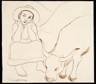 Sem título (camponesa), 1933 (tinta estilográfica sobre papel)