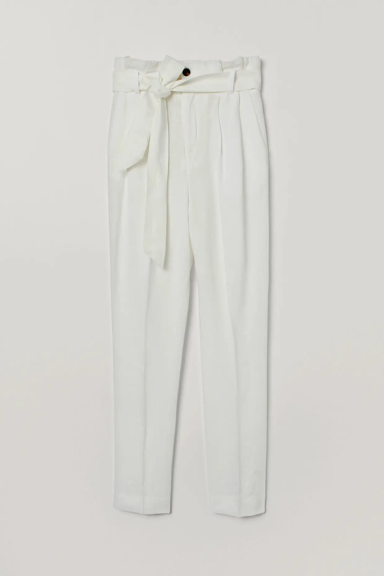 Calças paper bag em linho, H&M, €24,99