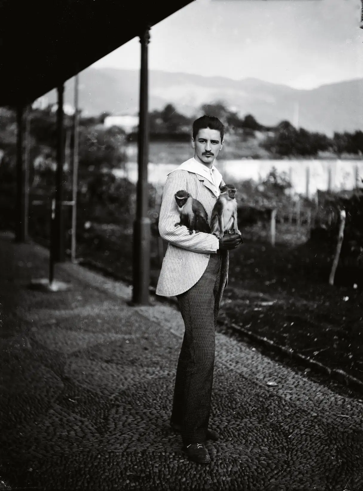 A foto do Príncipe Grigori Wolkonsky no alpendre do Cardwell's Hotel, na Estrada Monumental, no Funchal (1887), também da autoria de Vicente Gomes da Silva Júnior