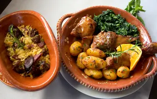 Cabrito da serra no forno a lenha