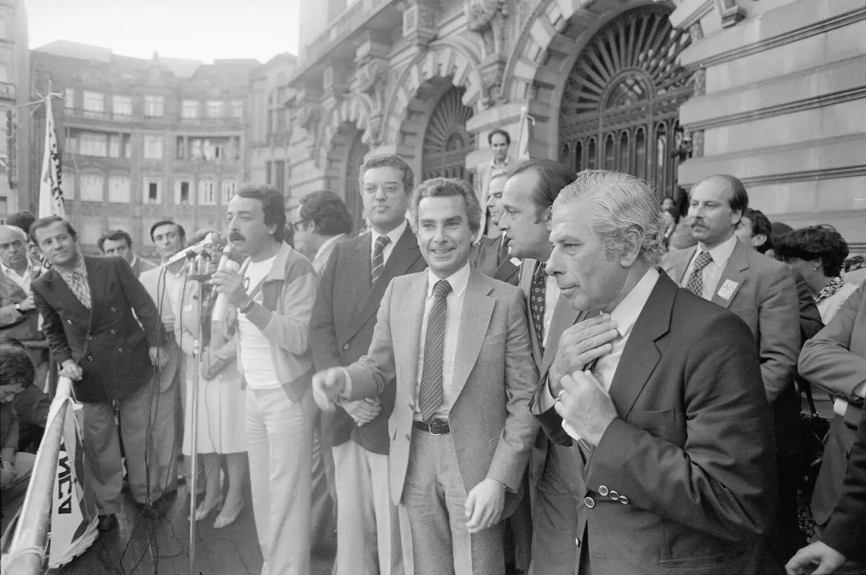 Nos tempos da Aliança Democrática/AD, ao lado de Sá Carneiro, Francisco Pinto Balsemão e Gonçalo Ribeiro Teles