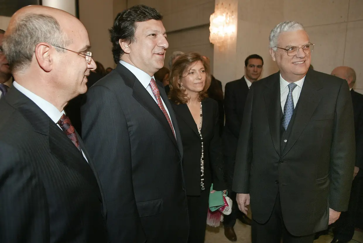 Na cerimónia da entrega do prémio da imprensa estrangeira a Durão Barroso, então presidente da Comissão Europeia