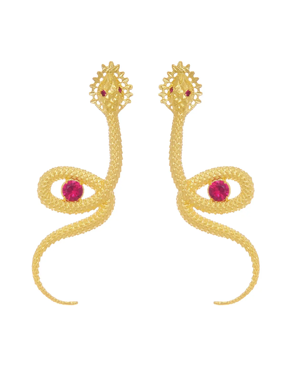 Brincos Cobra Rubi em prata dourada, €180