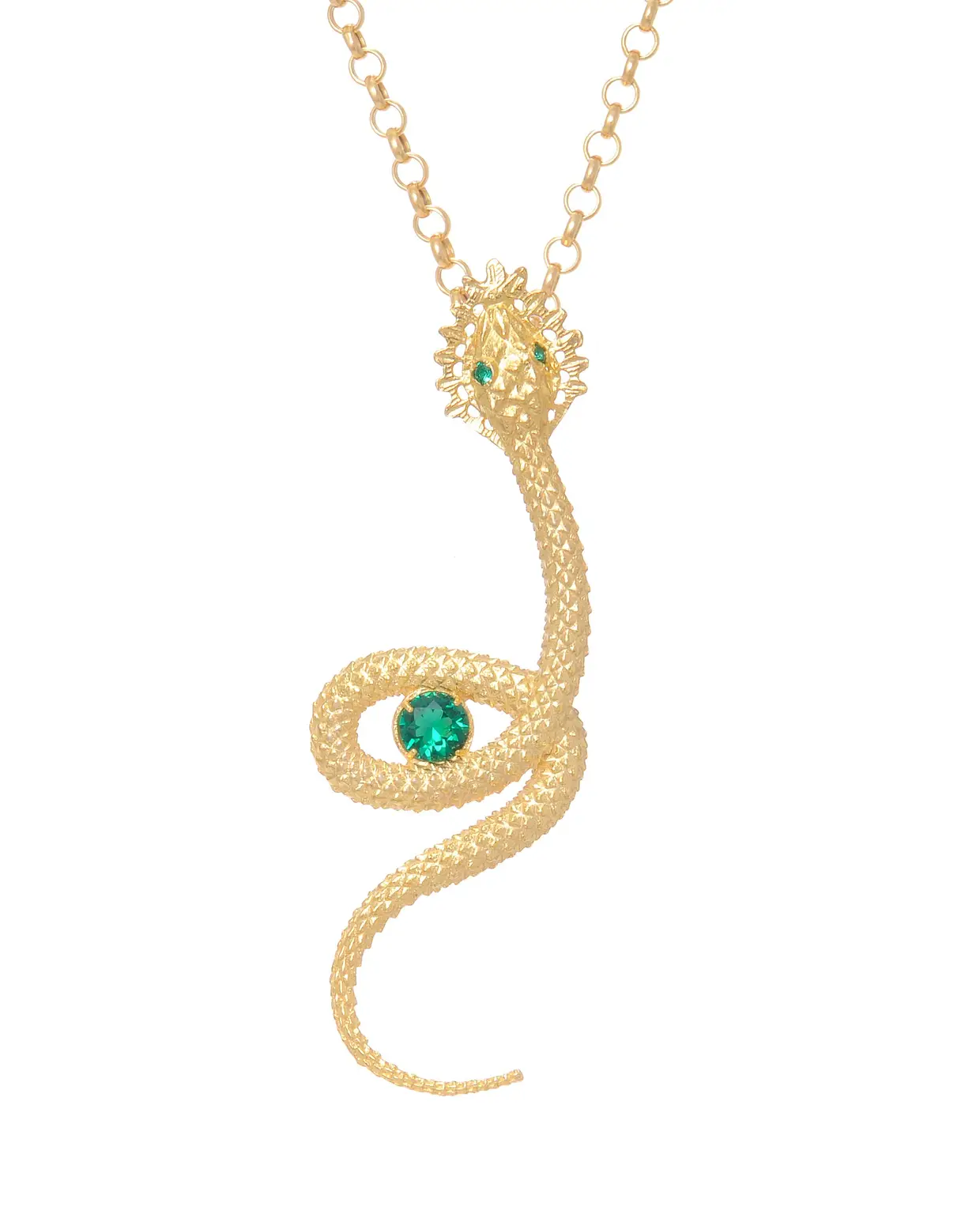 Colar Cobra (esmeralda em prata dourada), €160