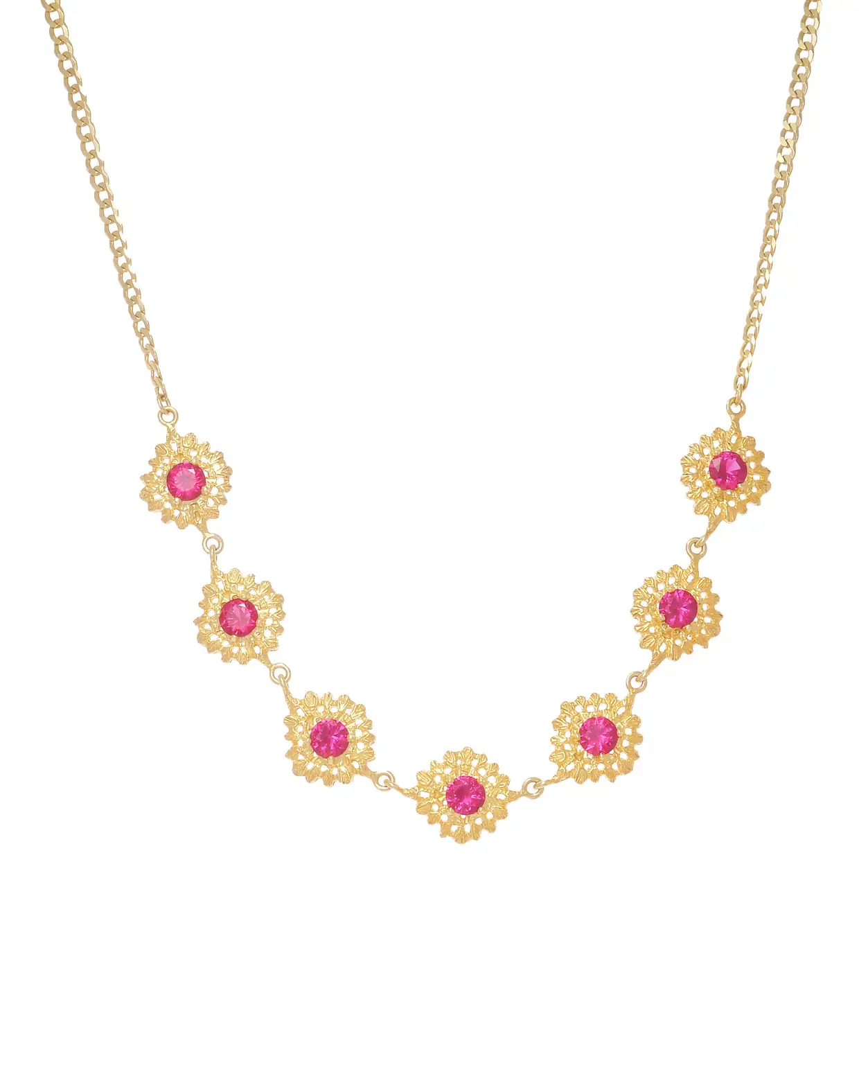 Gargantilha Rainha (rubi em prata dourada), €250