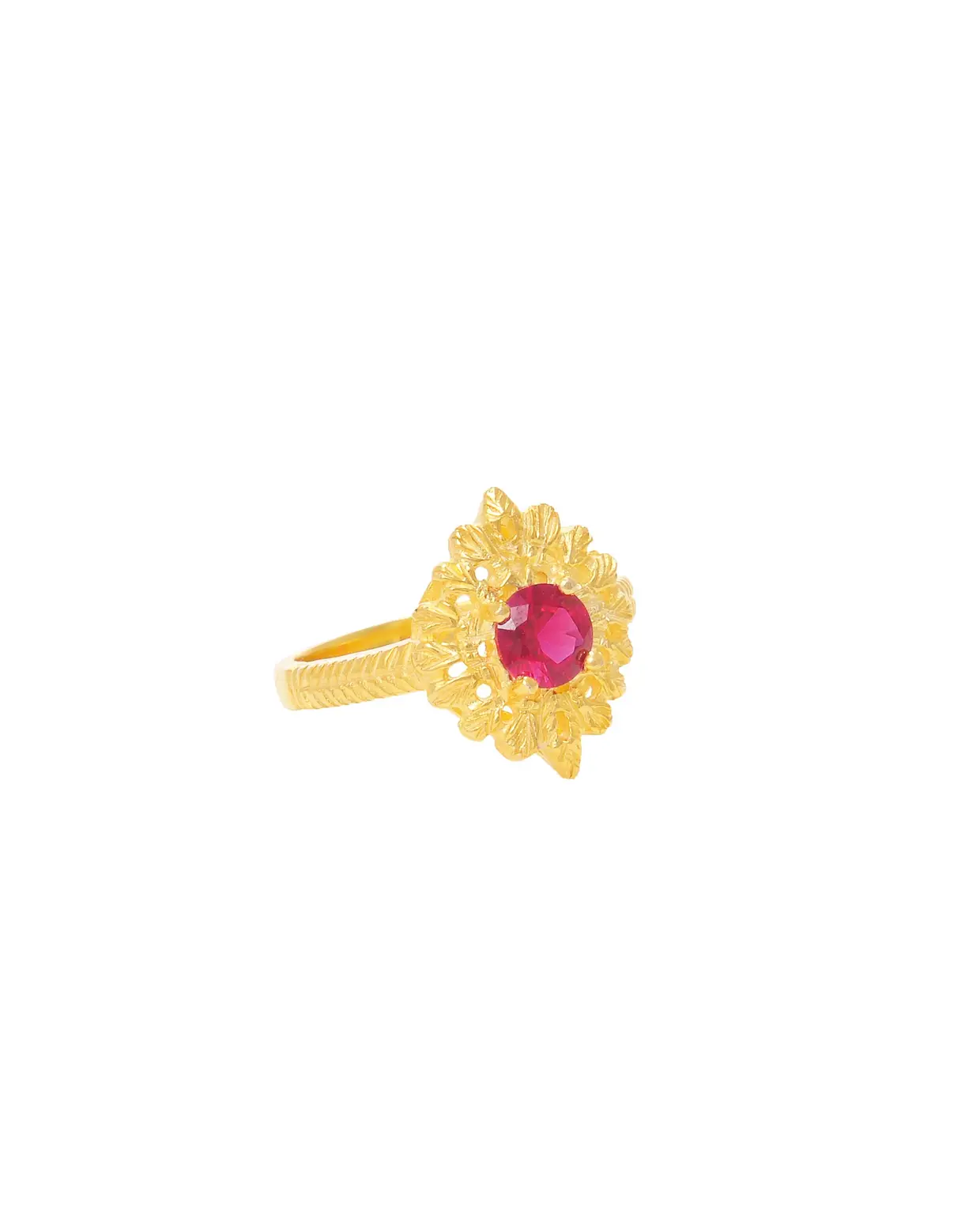 Anel Rainha (rubi em prata dourada), €100