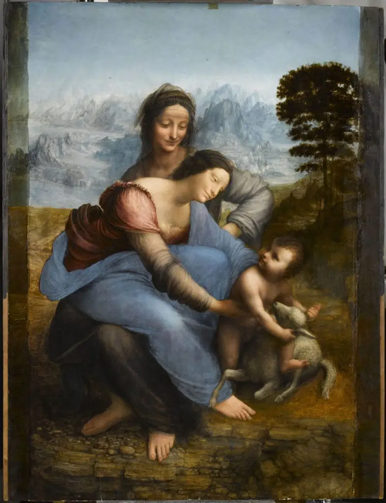 "A Virgem e o Menino com Santa Ana" é uma das obras pertencentes ao Louvre
