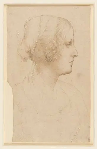 "Jovem mulher de perfil", um dos desenhos da Royal Collection cedidos pela rainha Isabel II