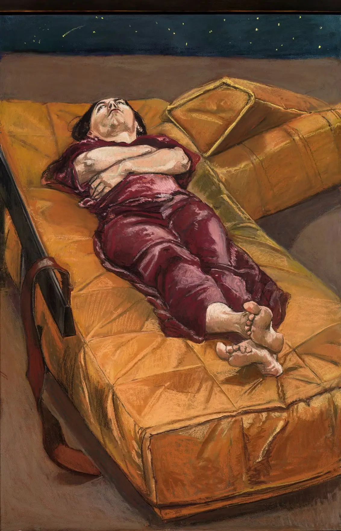 Uma das sete obras do políptico Possessão I-VII (2004); pastel sobre papel montado sobre alumínio