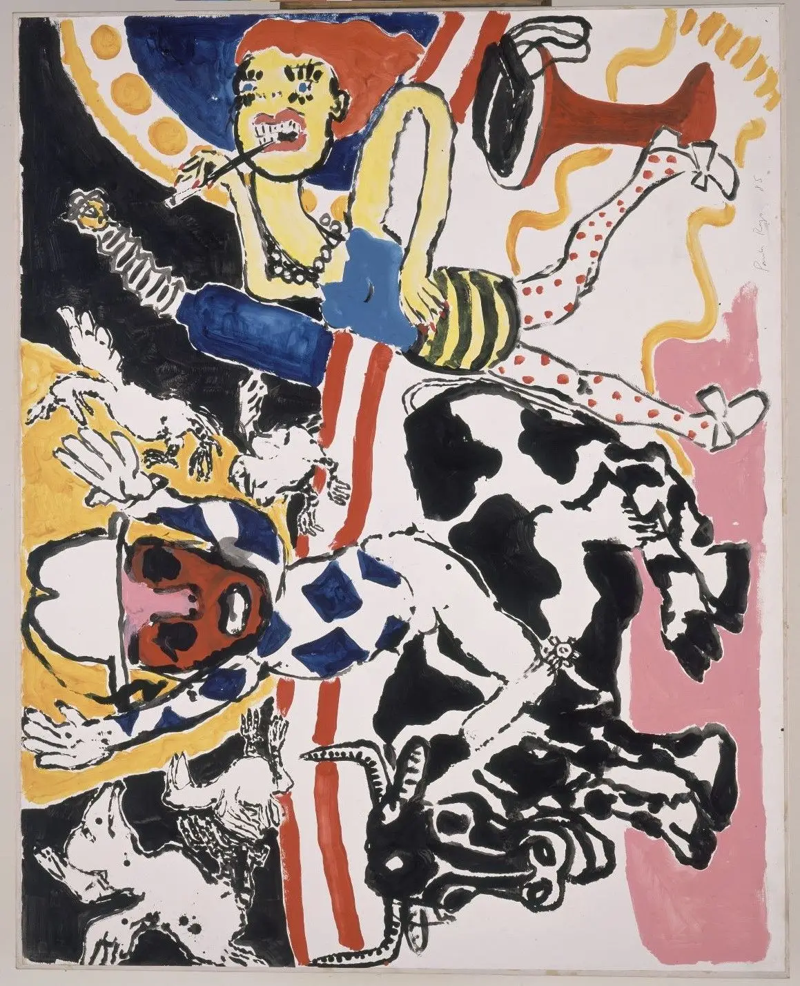 Homenagem a Dubuffet (1985); tinta acrílica sobre papel montado sobre tela