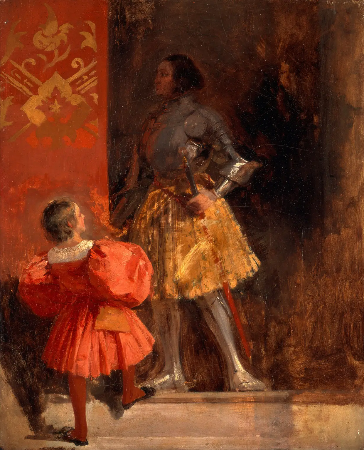 PIntura do cavaleiro e do seu pagem, século XIX