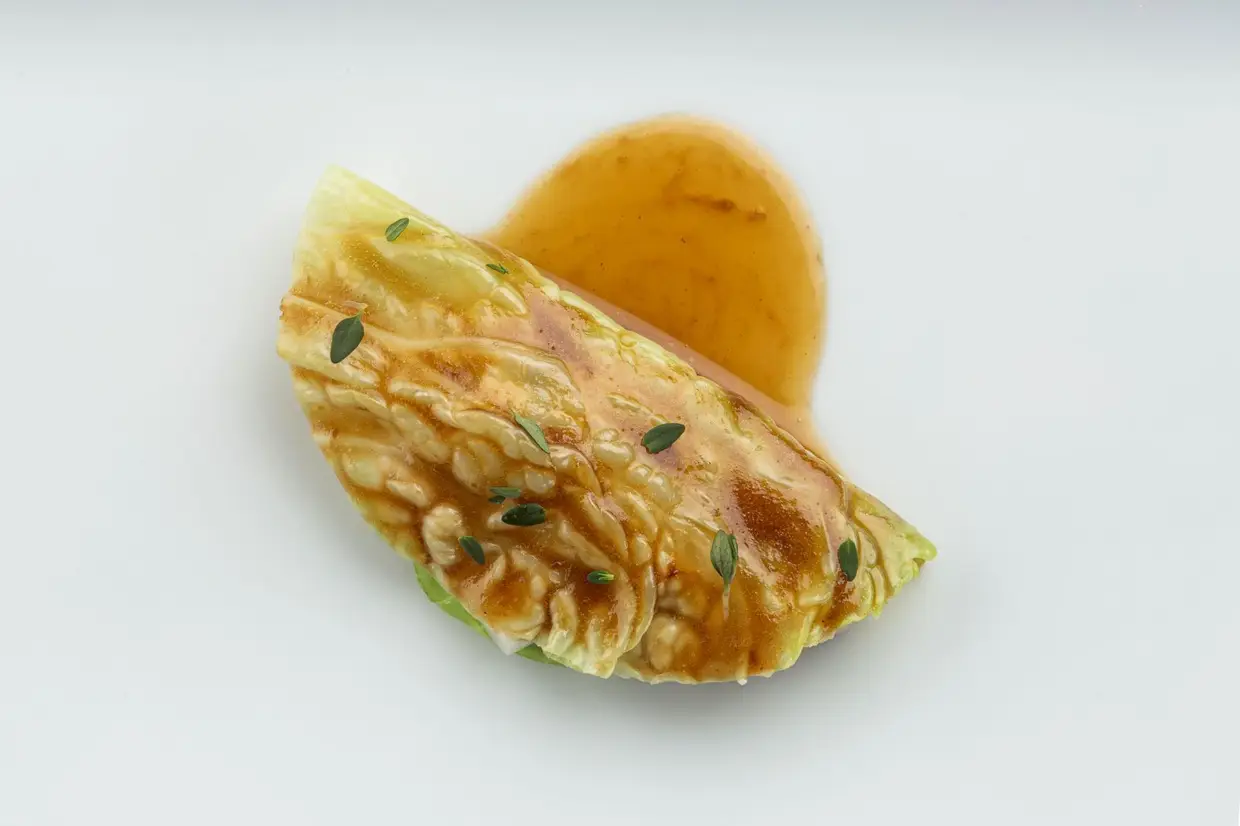 Repolho com cogumelos de outono e castanha