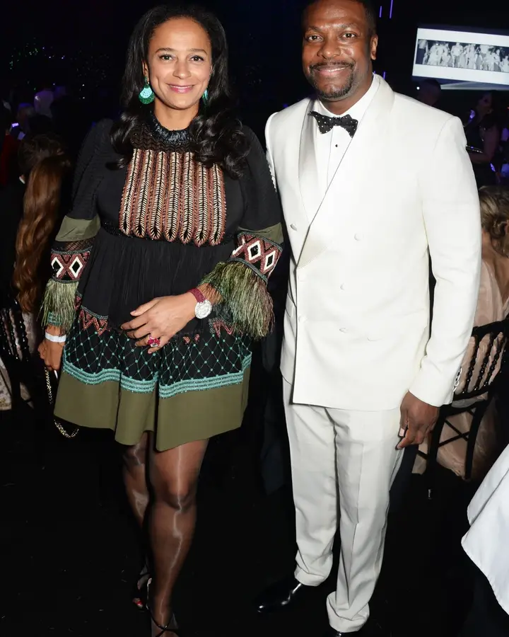 Com o comediante norte-americano Chris Tucker, em maio de 2016, também em Cannes, num evento promovido pela amfAR, Fundação Americana para a Pesquisa da Sida