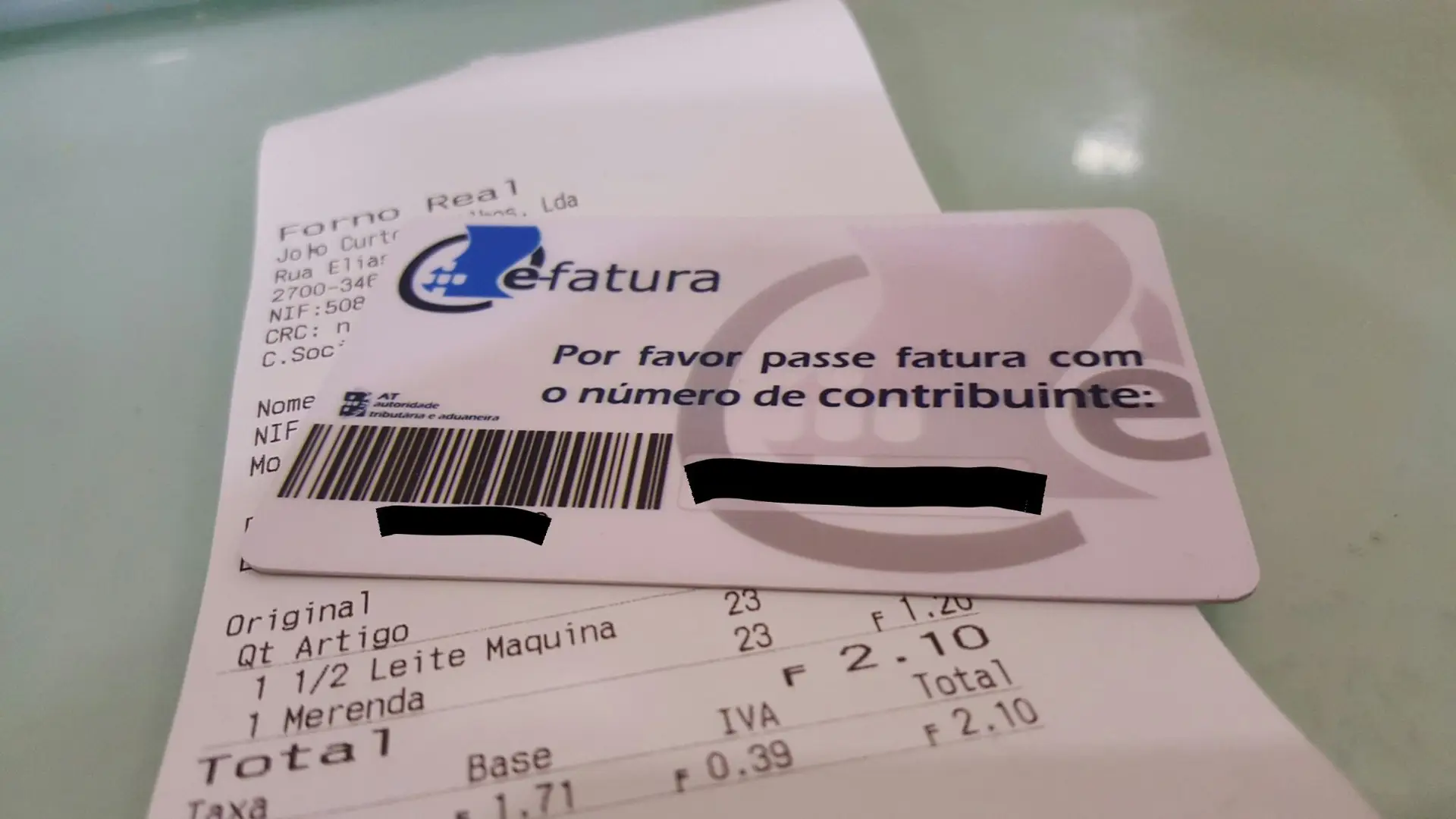Pedir fatura com NIF – Os meus números