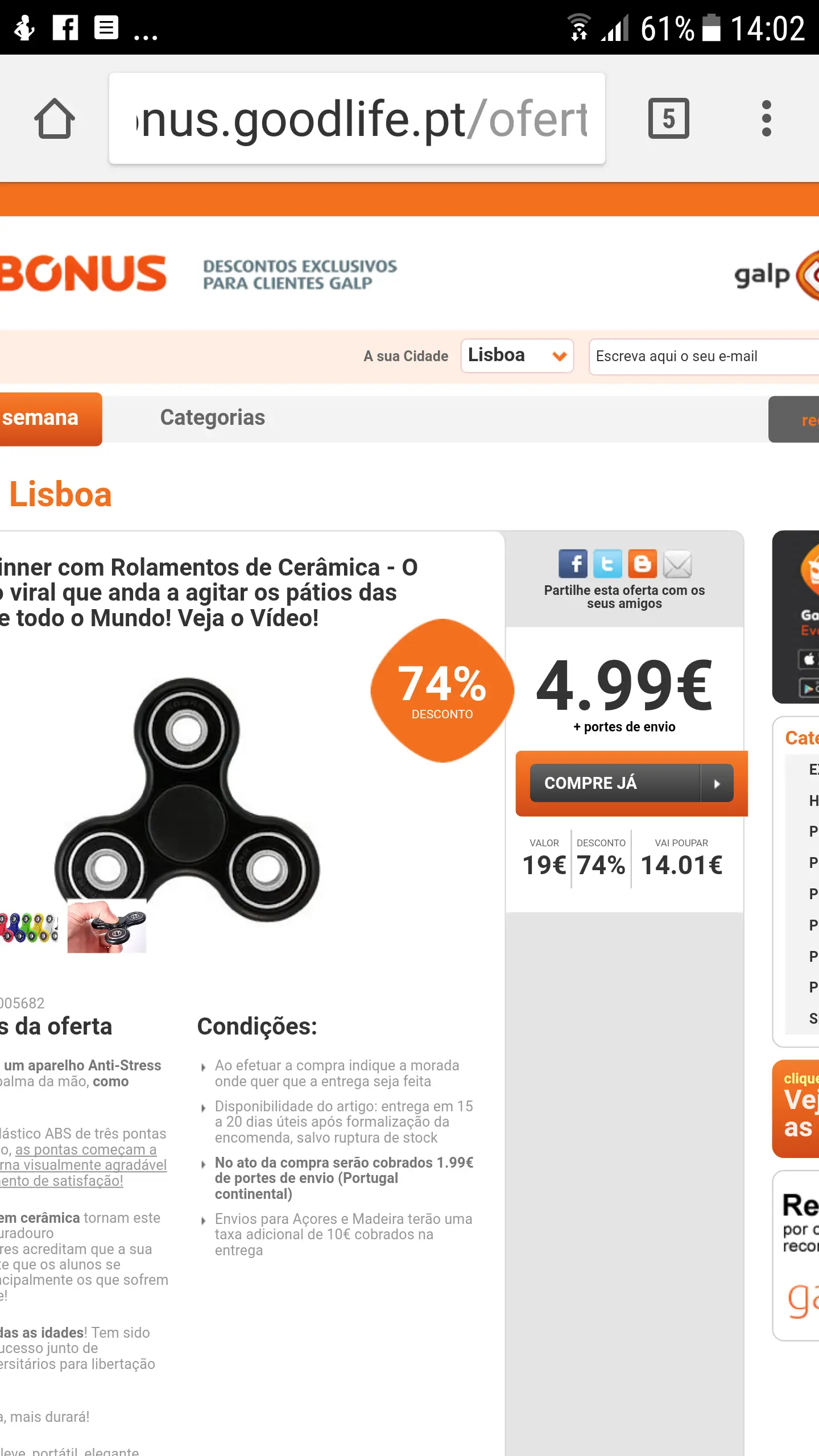 Cuidado com as promoções! 74% de desconto = ZERO